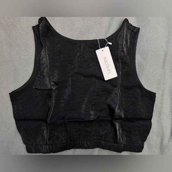 New with tags Sucolan Two Piece Loungewear black with pockets - Picture 3 of 3